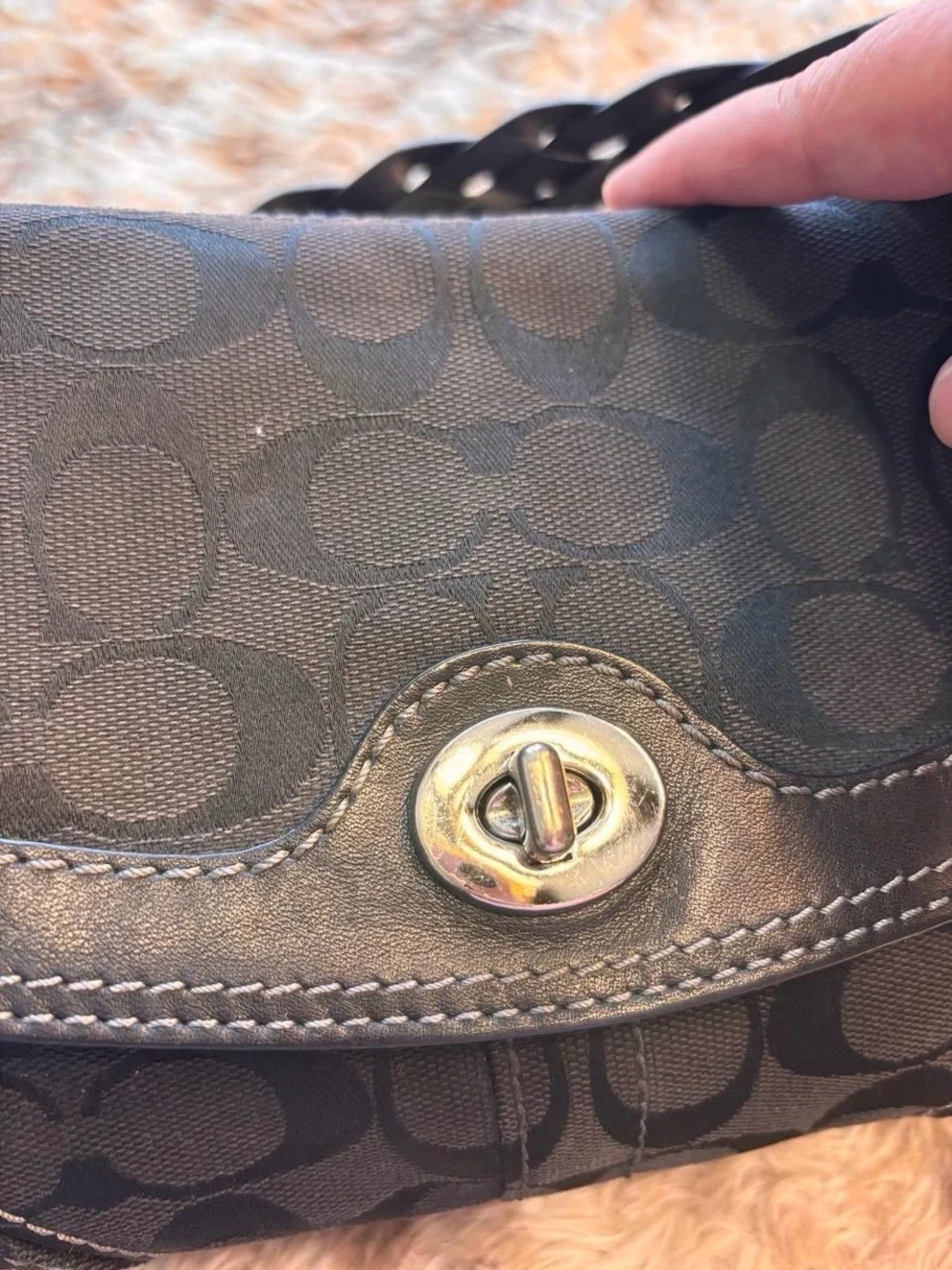 Y2K Coach Chelsea Signature Flap Braided Shoulder Bag